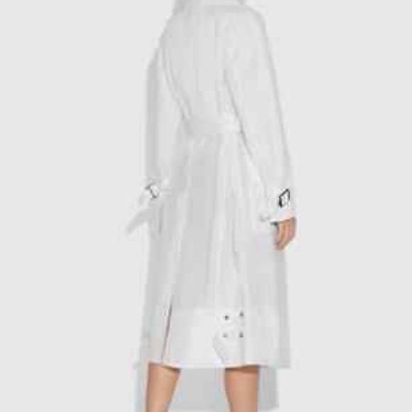 🥳🎉HOST PICK NWT Coach Long Military Coat White cotton blend belted Size 4 - Picture 3 of 6